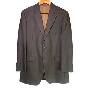 Jack Victor Collections Men's‎ 100% Wool 2-Button Black Brown Blazer Size 42L